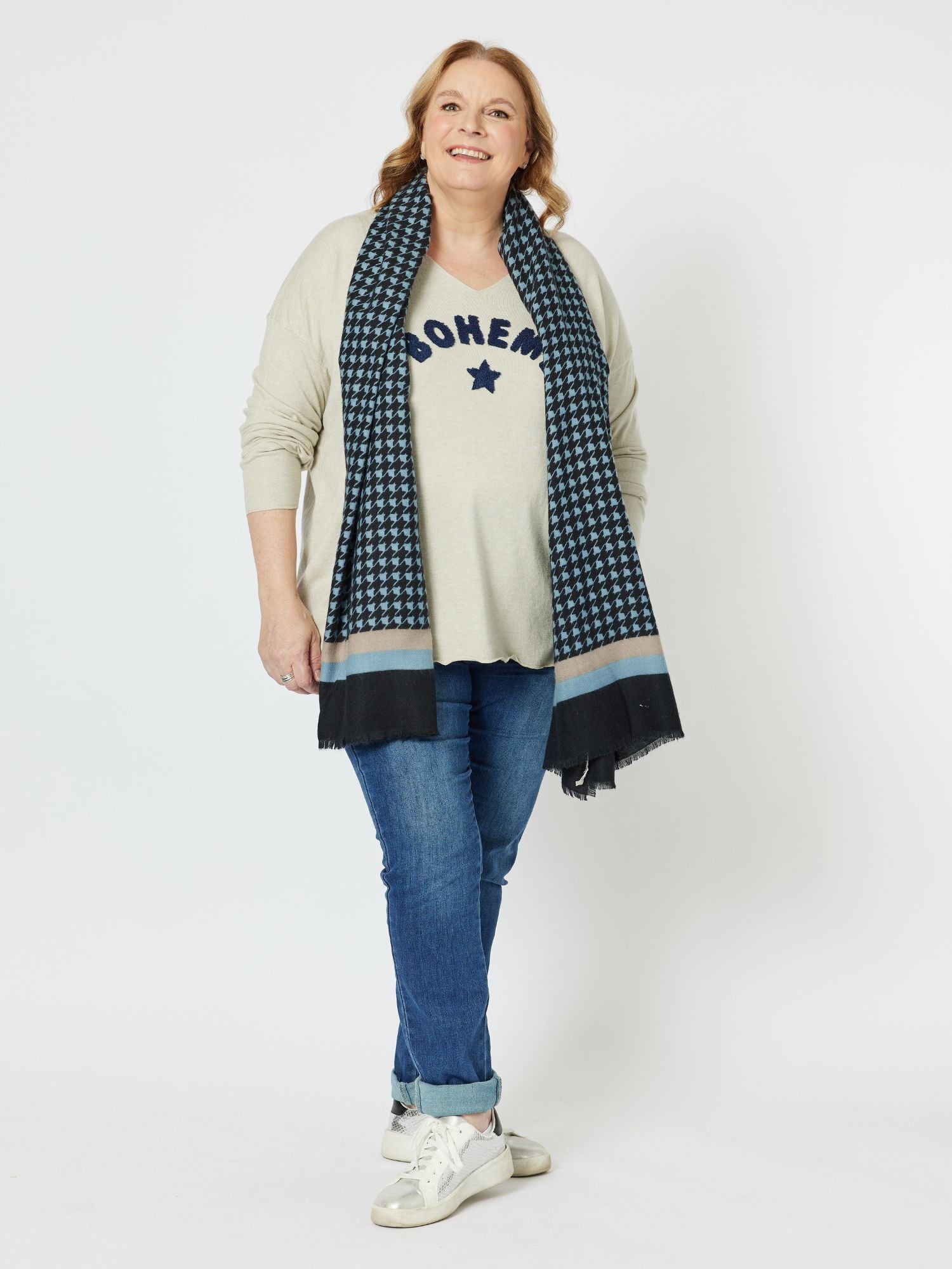 Boheme Relaxed Long Sleeve Knit Top - Natural