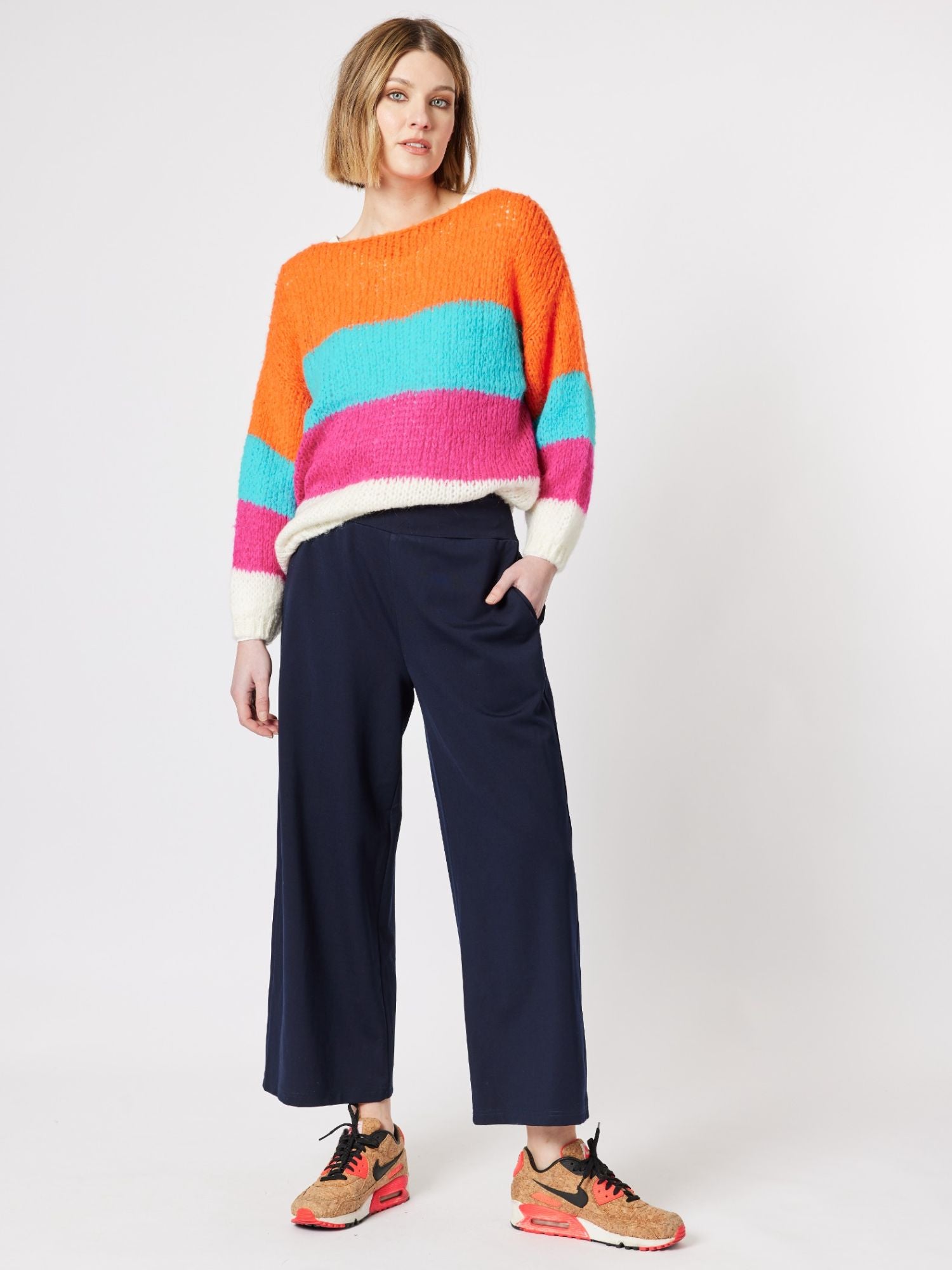 Kate Multi Stripe Knit Top Jumper - Multi