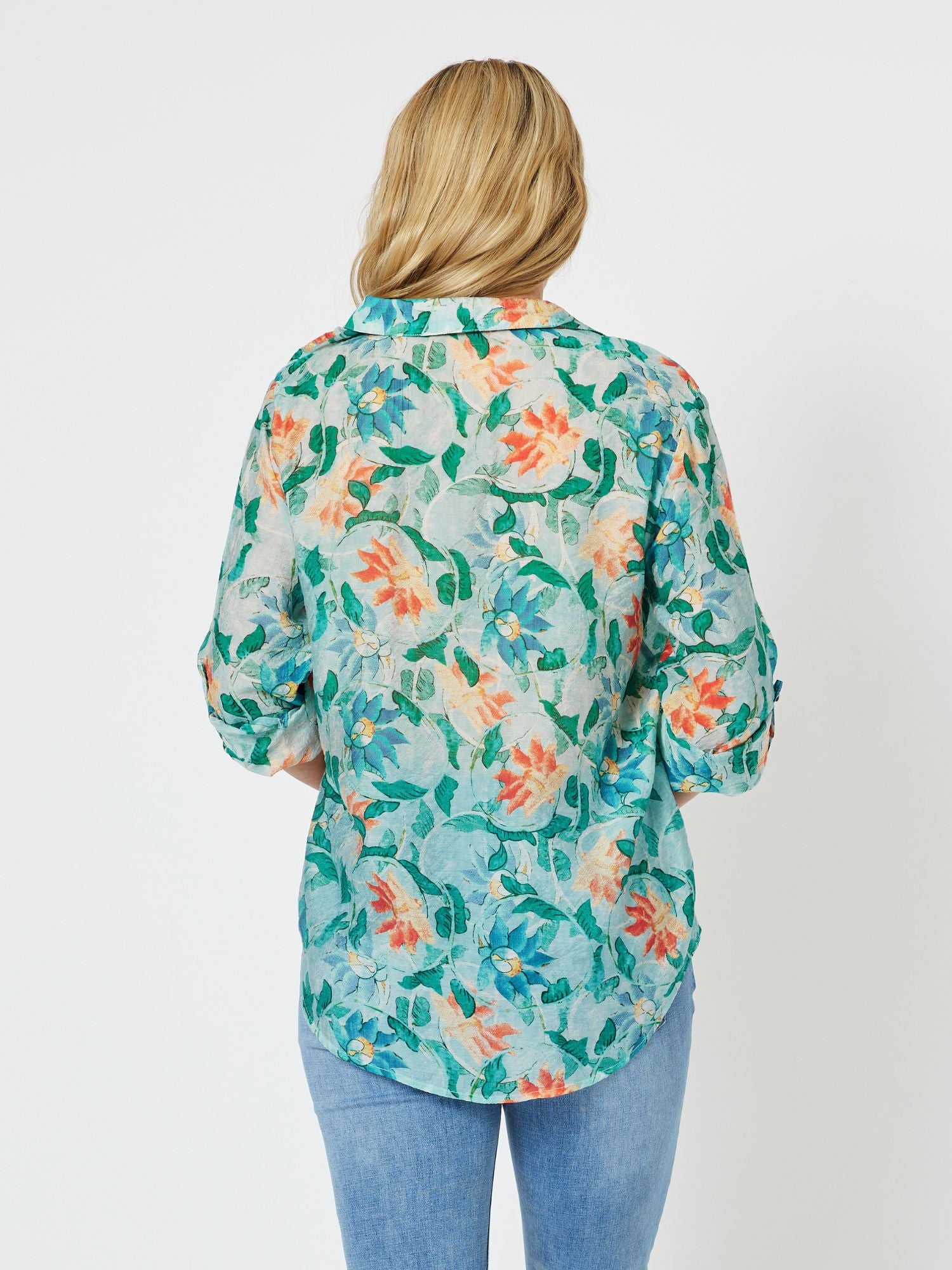 Lakeside Print Shirt - Lagoon