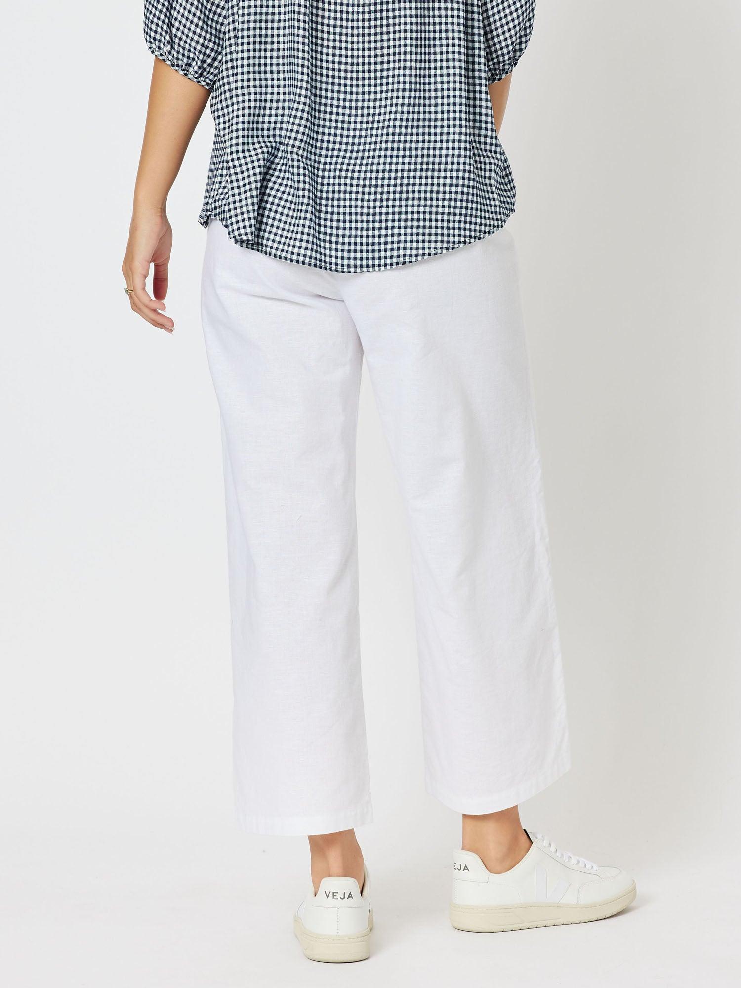 Wide Leg Pull On Pant - White