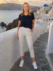 Santorini Cotton Capri Pant - Natural