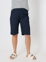 Santorini Cotton Pull On Short - Navy