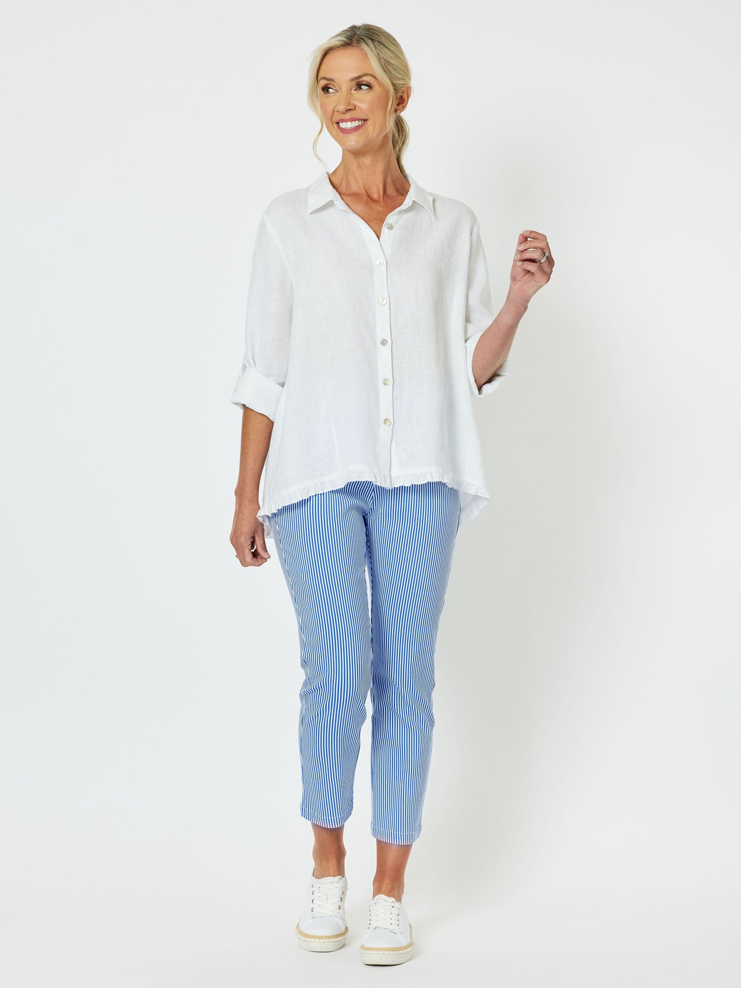 Dixi Stretch Stripe Pant - Blue