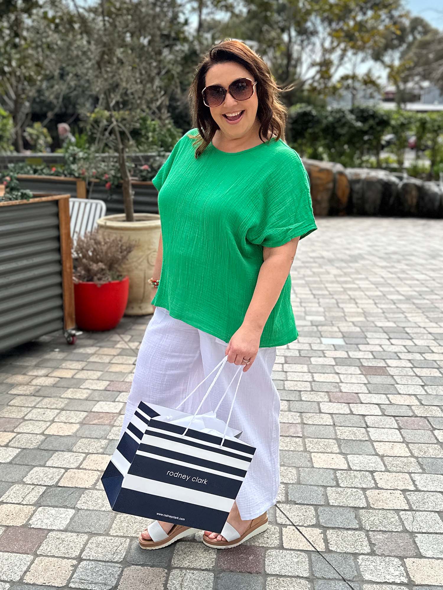Byron Cotton Relaxed Top - Green