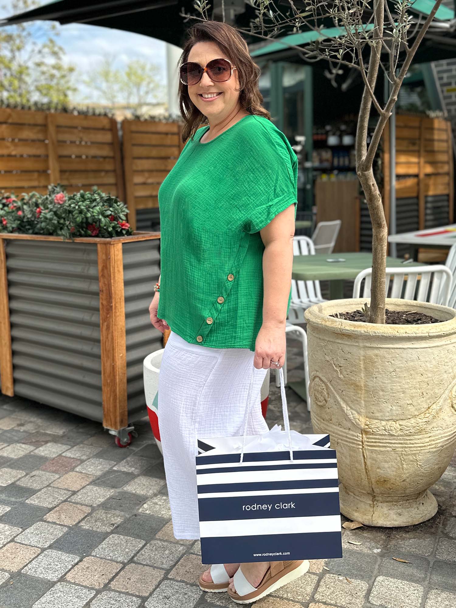 Byron Cotton Relaxed Top - Green