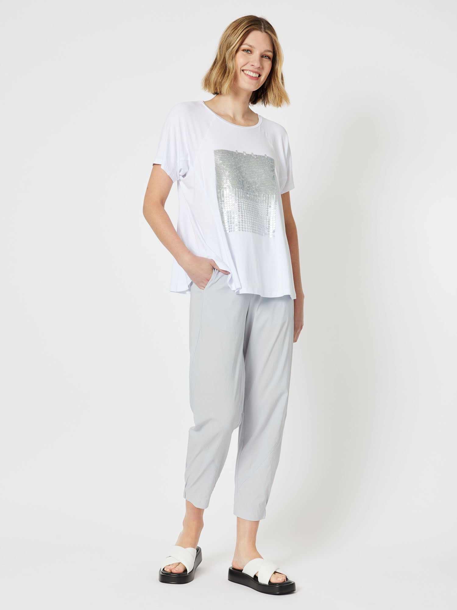 Sequin Patch T-Shirt - White
