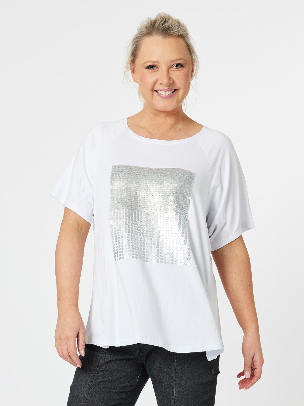 Sequin Patch T-Shirt - White