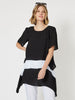 Thera Angled Hem Tunic - Black/White