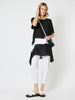 Thera Angled Hem Tunic - Black/White