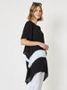 Thera Angled Hem Tunic - Black/White
