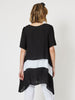 Thera Angled Hem Tunic - Black/White