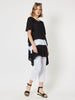 Thera Angled Hem Tunic - Black/White