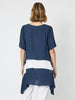 Thera Angled Hem Tunic - Navy/White