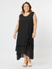 Perissa Layered Midi Dress - Black