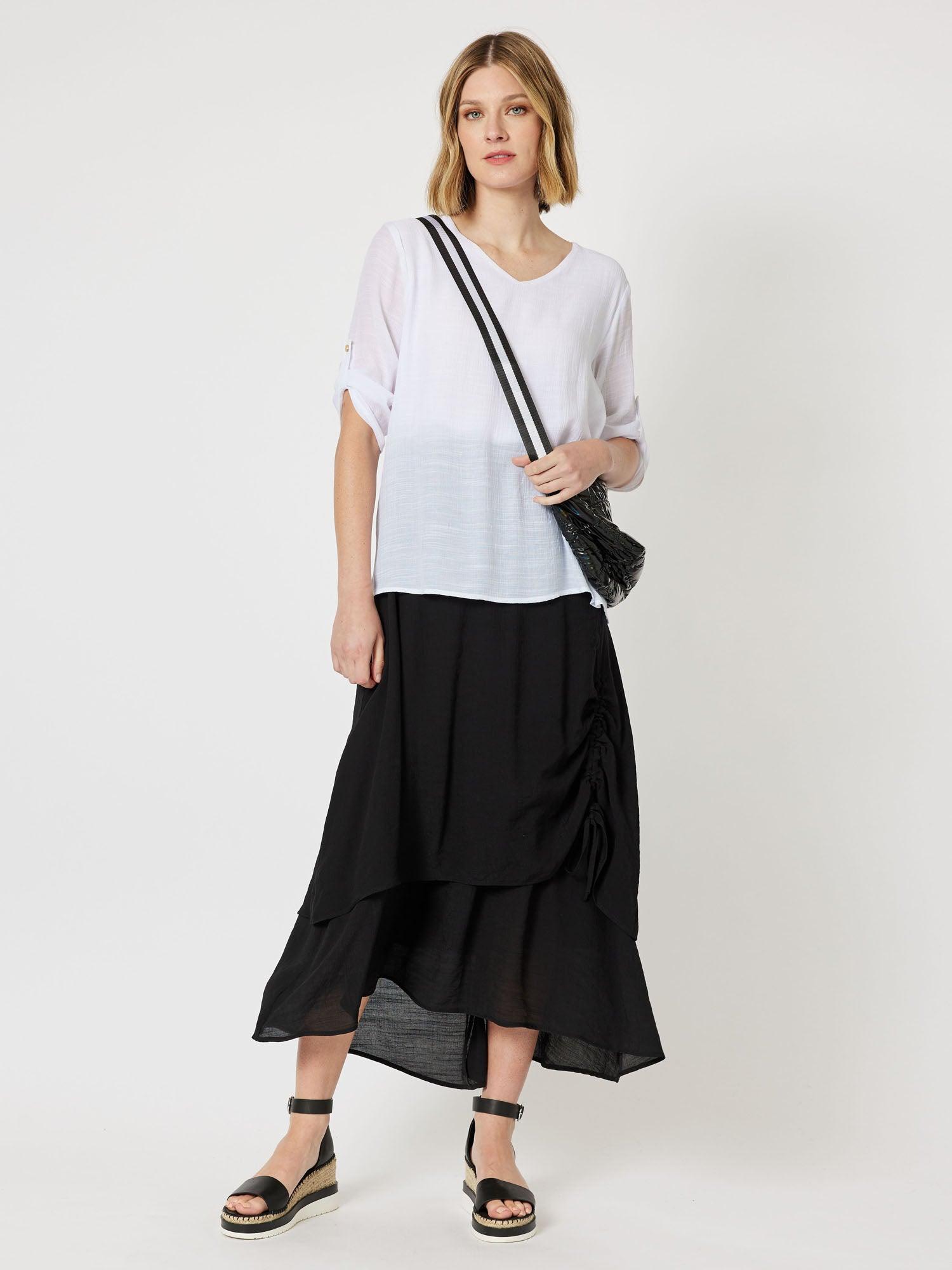 Oia Layered Pull On Skirt - Black