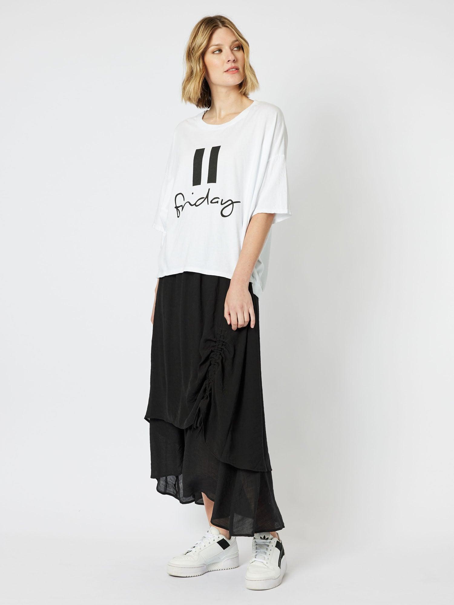 Oia Layered Pull On Skirt - Black