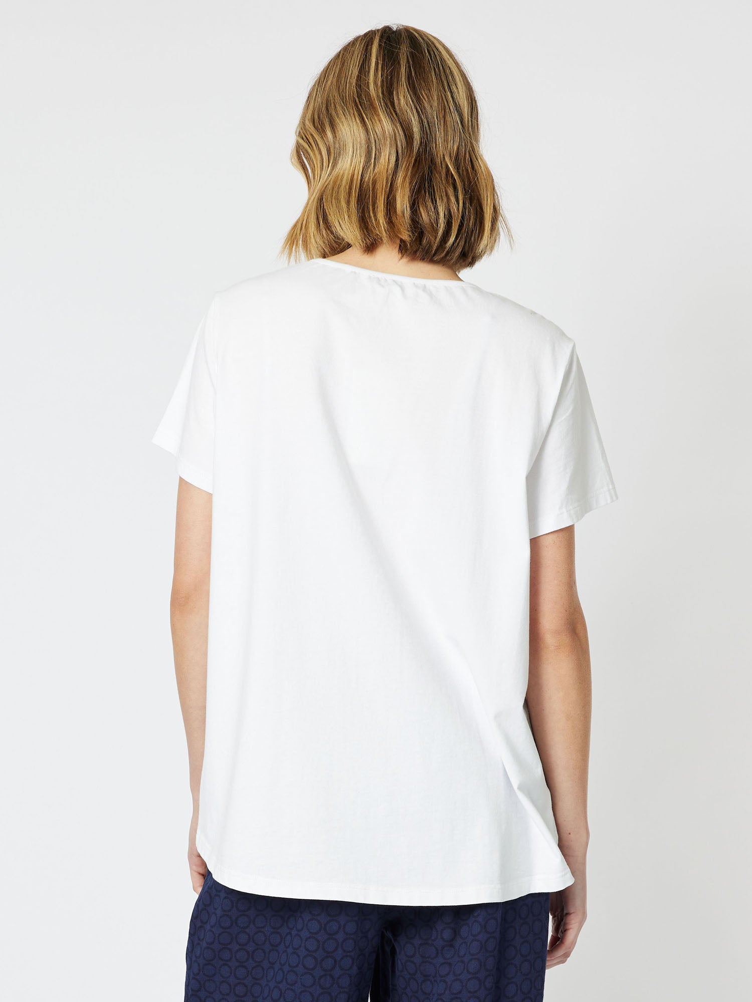 Sphere Print Front Short Sleeve T-Shirt - White