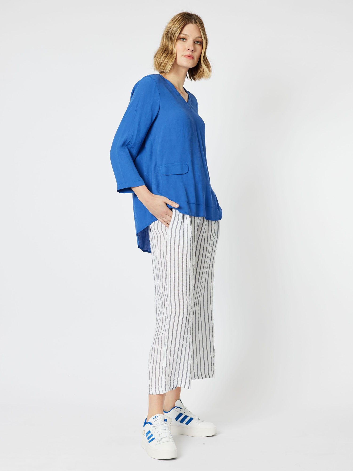 Madison Pocket Top - Azure Blue