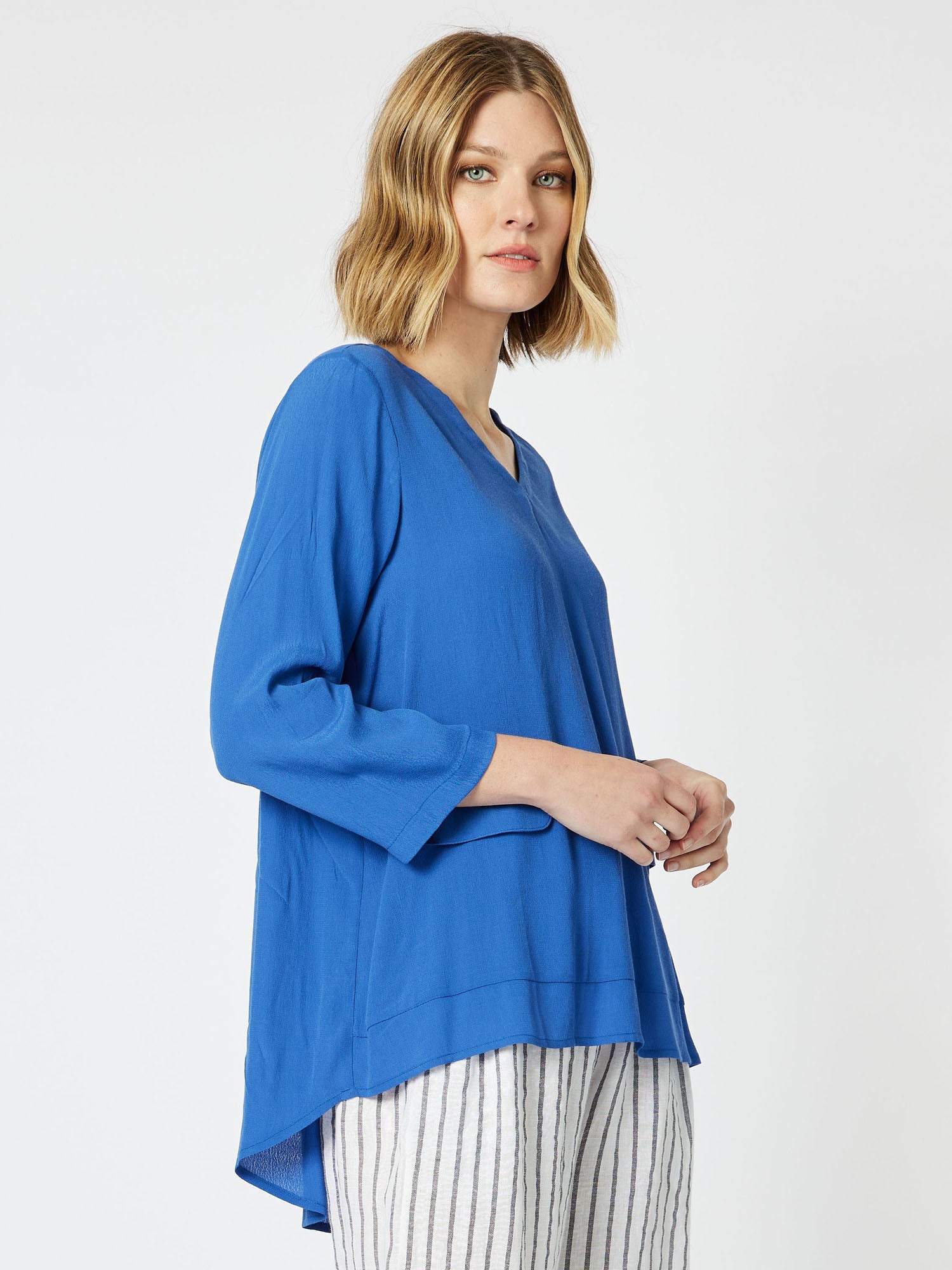 Madison Pocket Top - Azure Blue