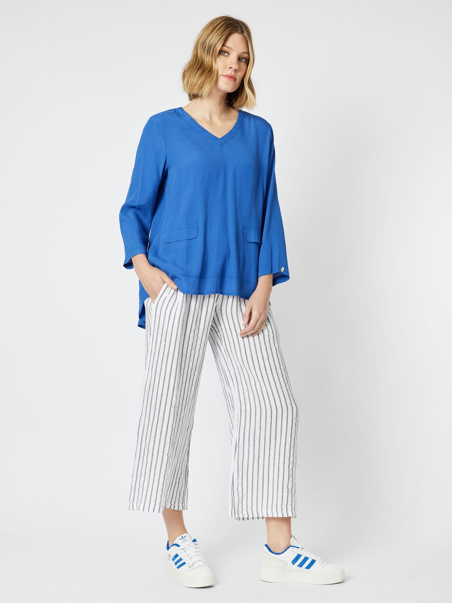 Madison Pocket Top - Azure Blue