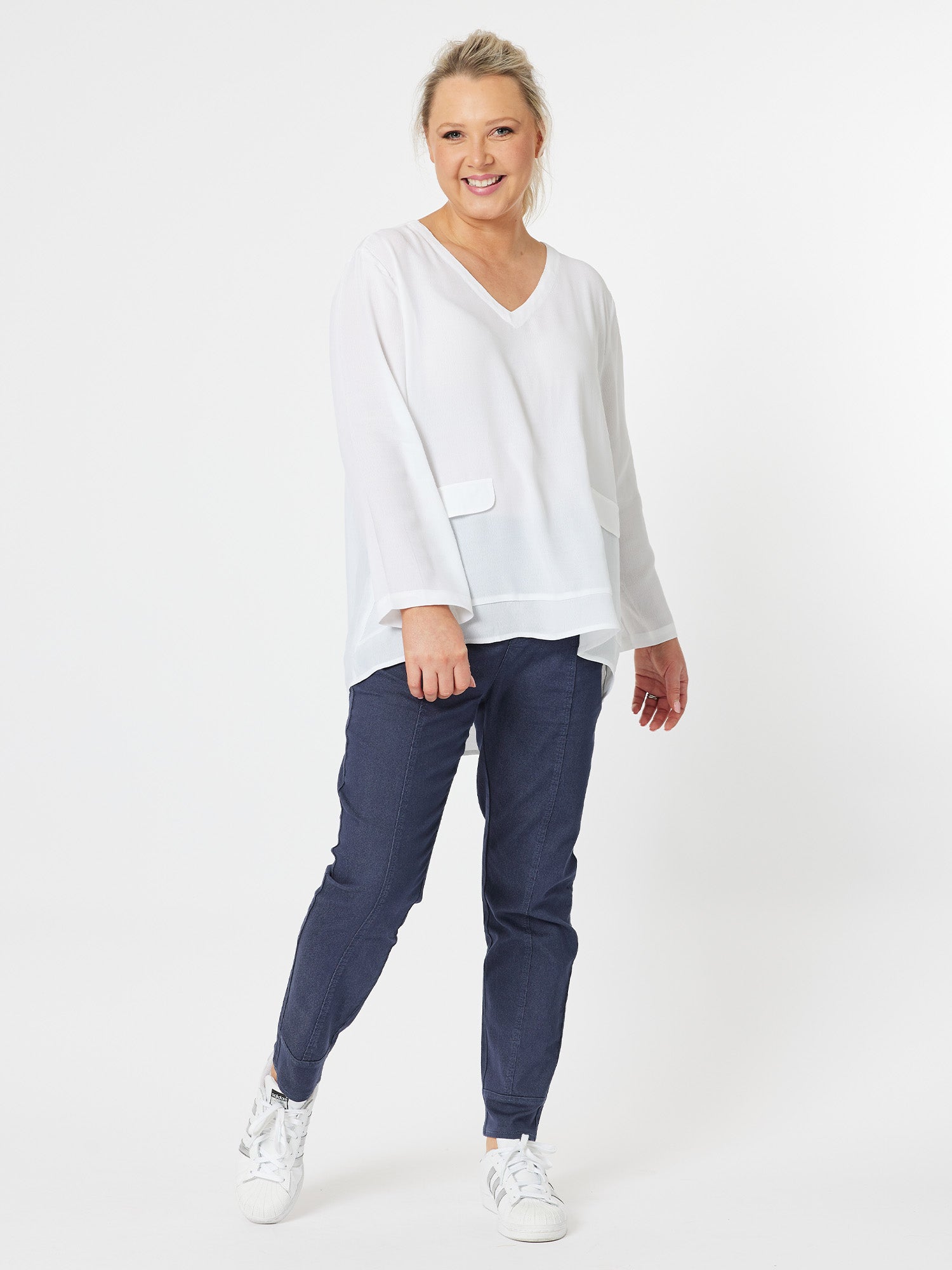 Madison Pocket Top - White