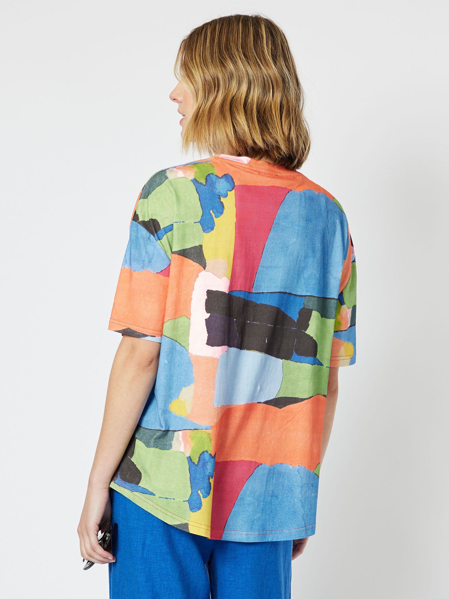 Jacoba Print Knit Round Neck Short Sleeve T-Shirt - Multi