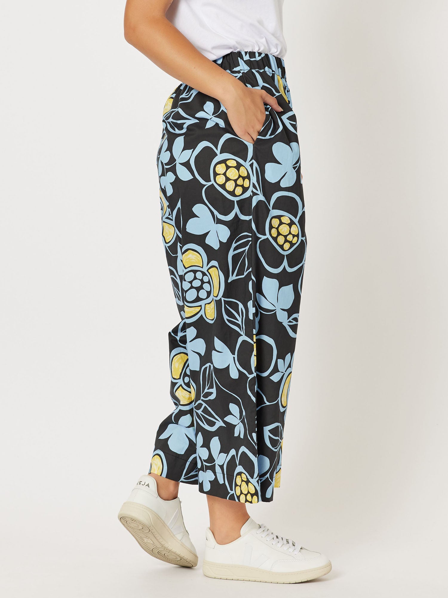 Daisy Chain Cotton Pant - Blue