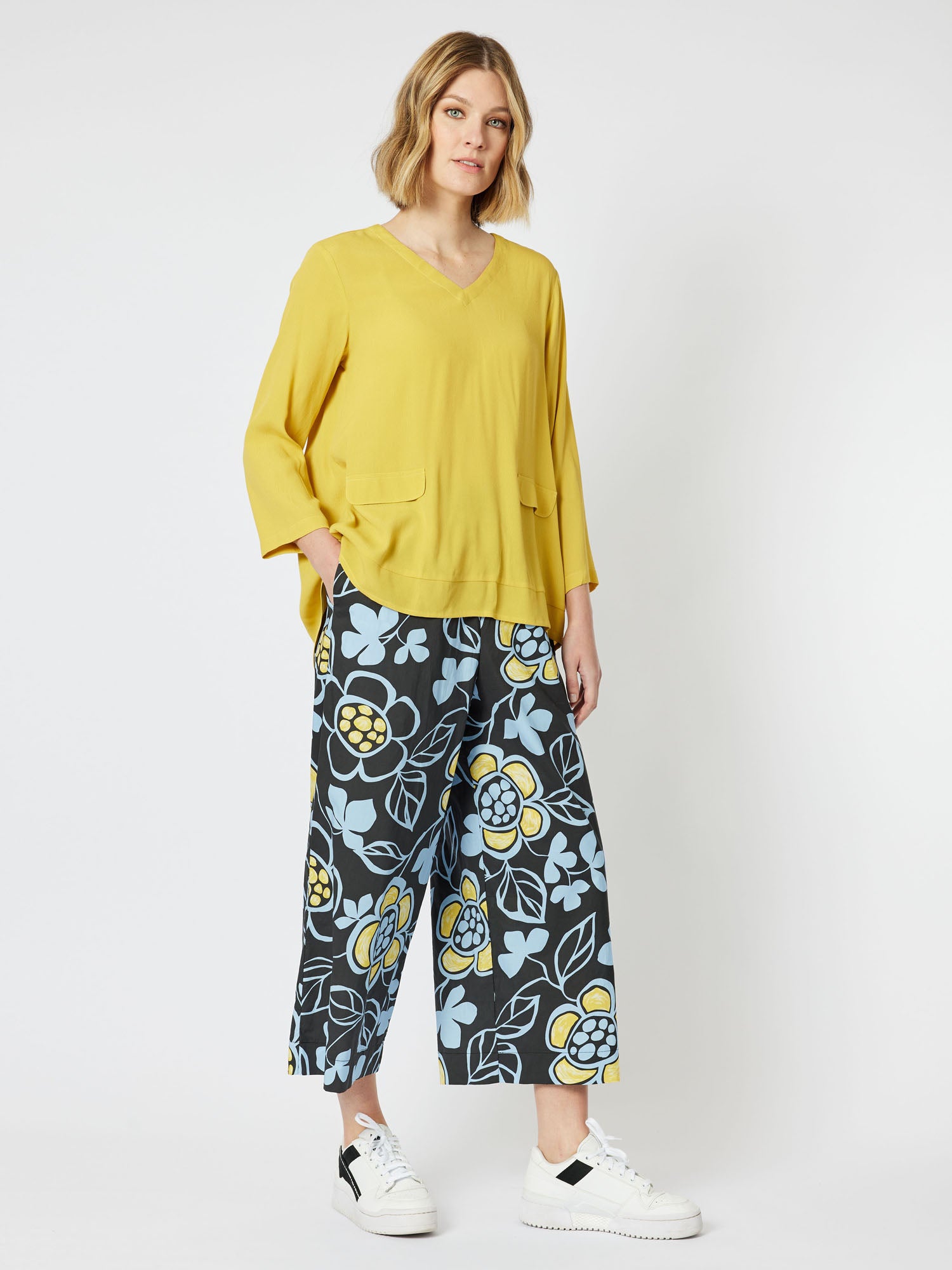 Daisy Chain Cotton Pant - Blue