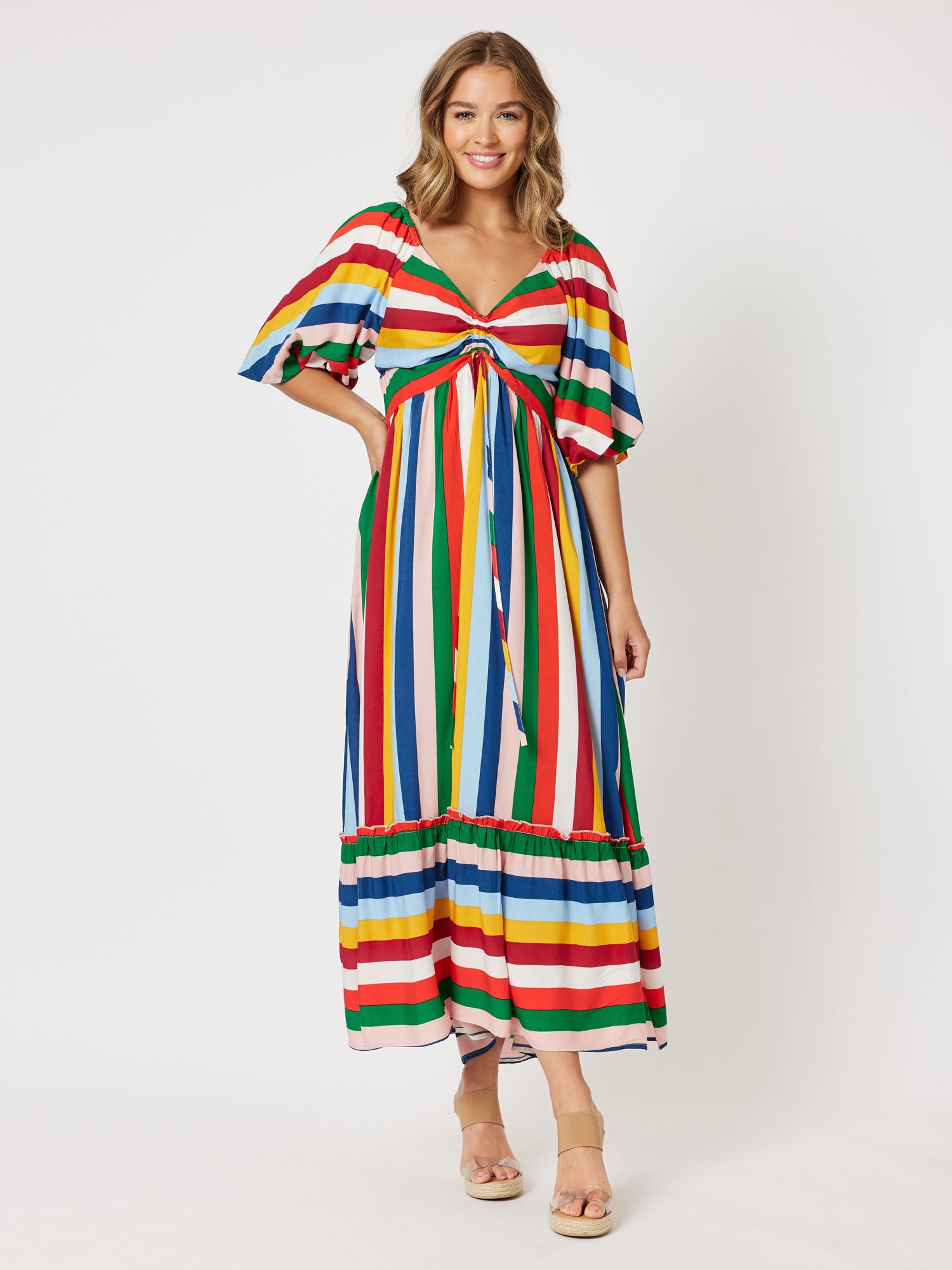 Fiesta Stripe Maxi Dress - Multi
