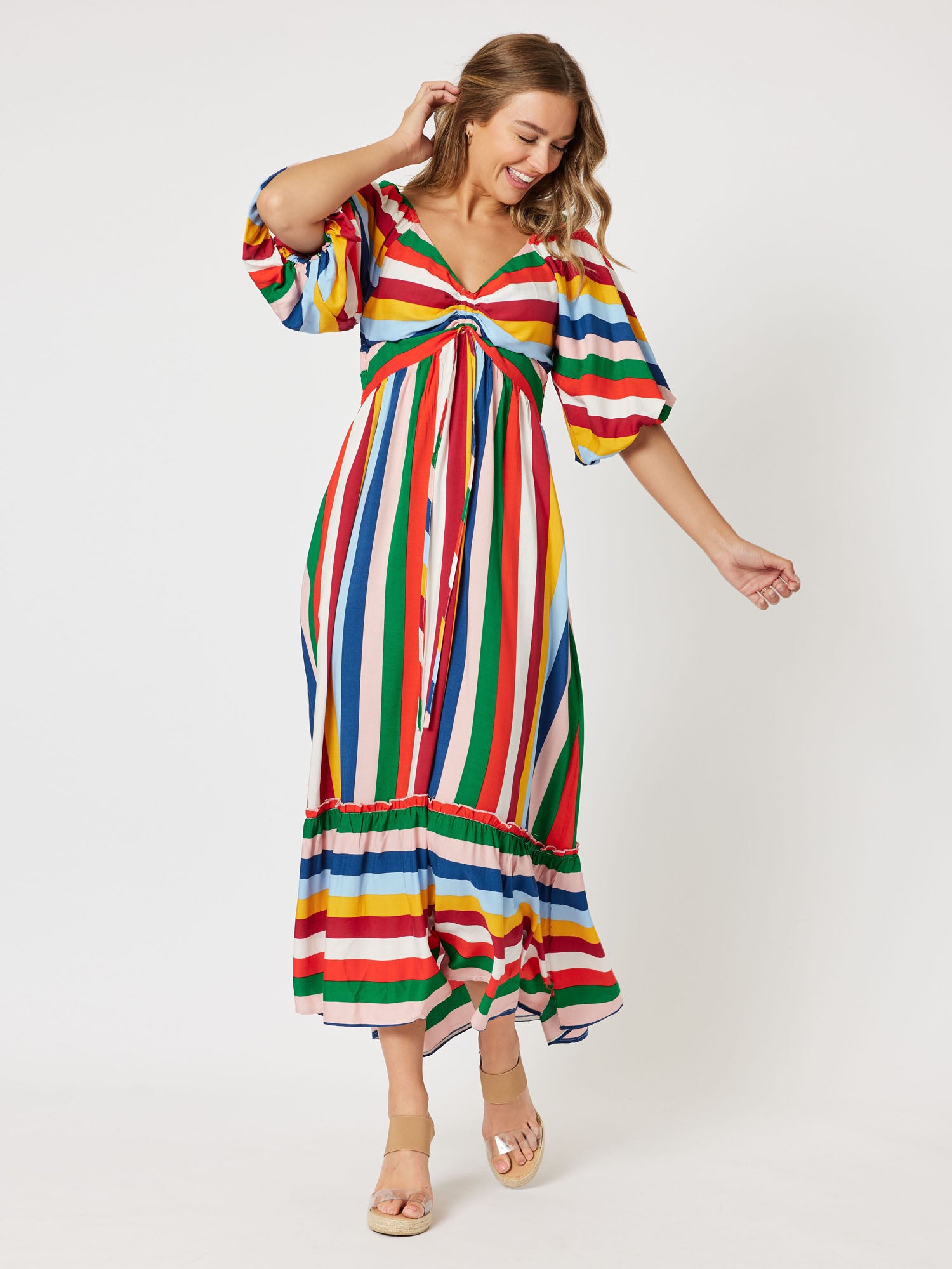Fiesta Stripe Maxi Dress - Multi