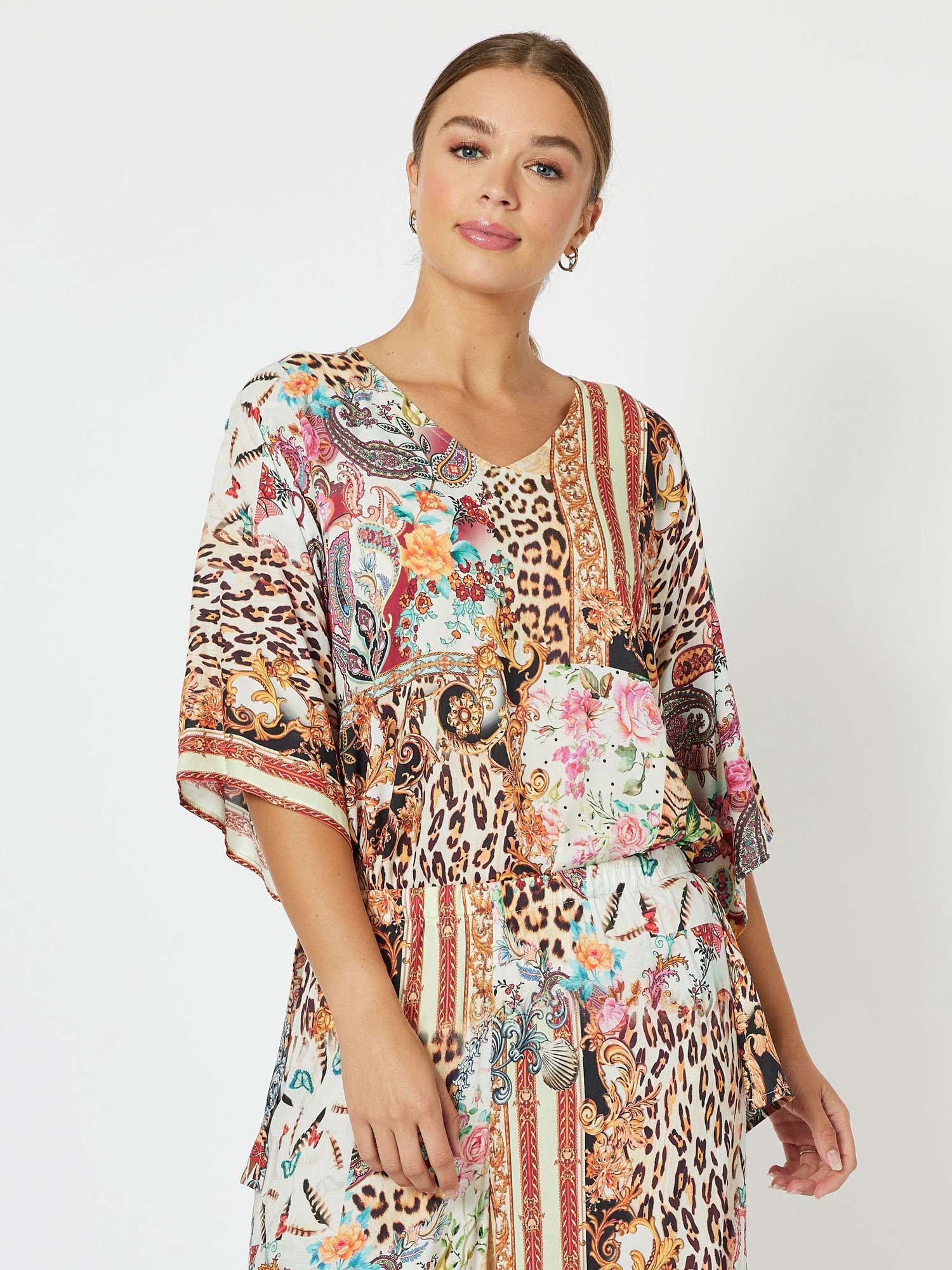 Provence Print V-Neck Top - Multi