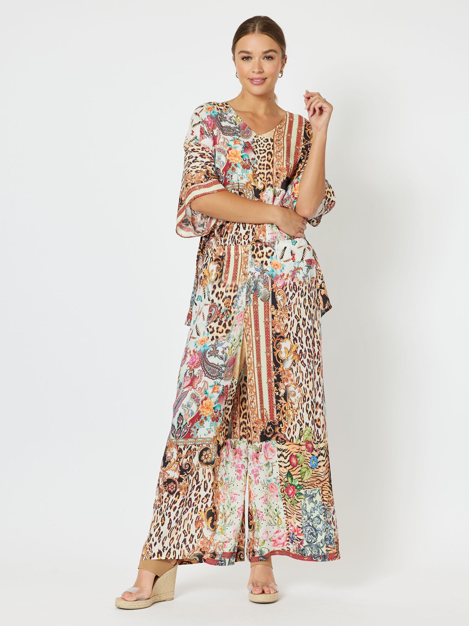 Provence Print V-Neck Top - Multi