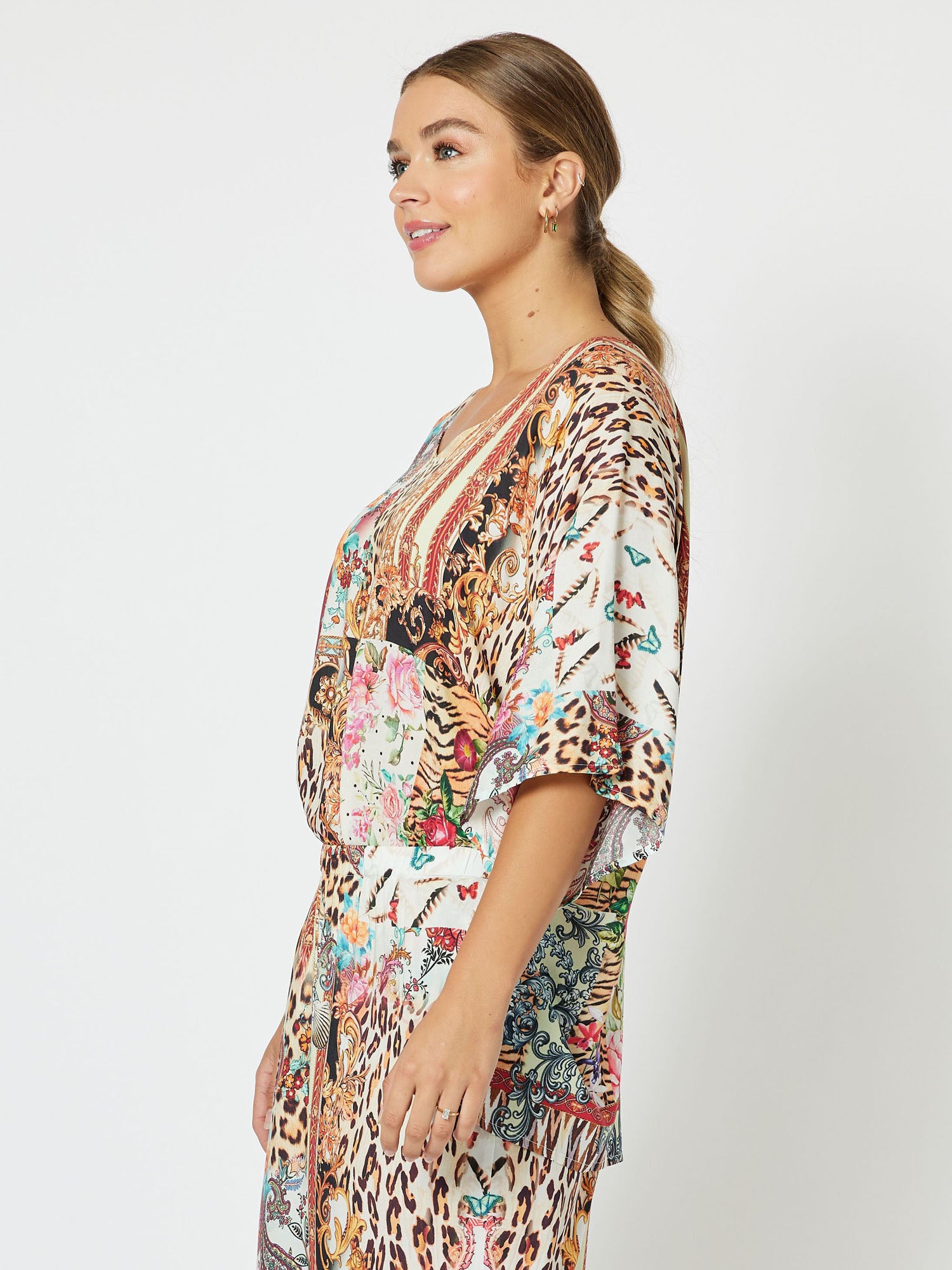 Provence Print V-Neck Top - Multi