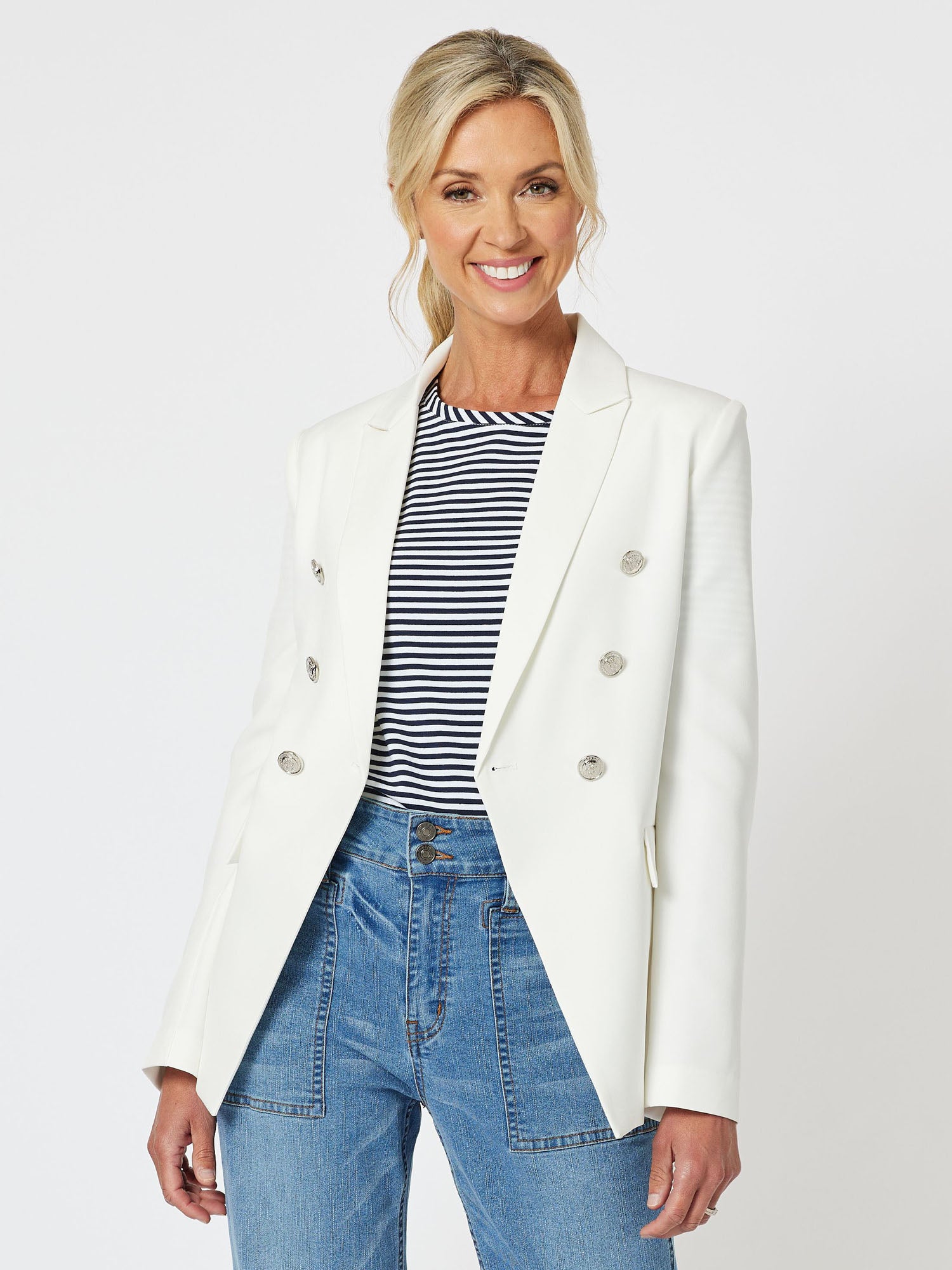 Lauren Double Breasted Blazer - Ivory