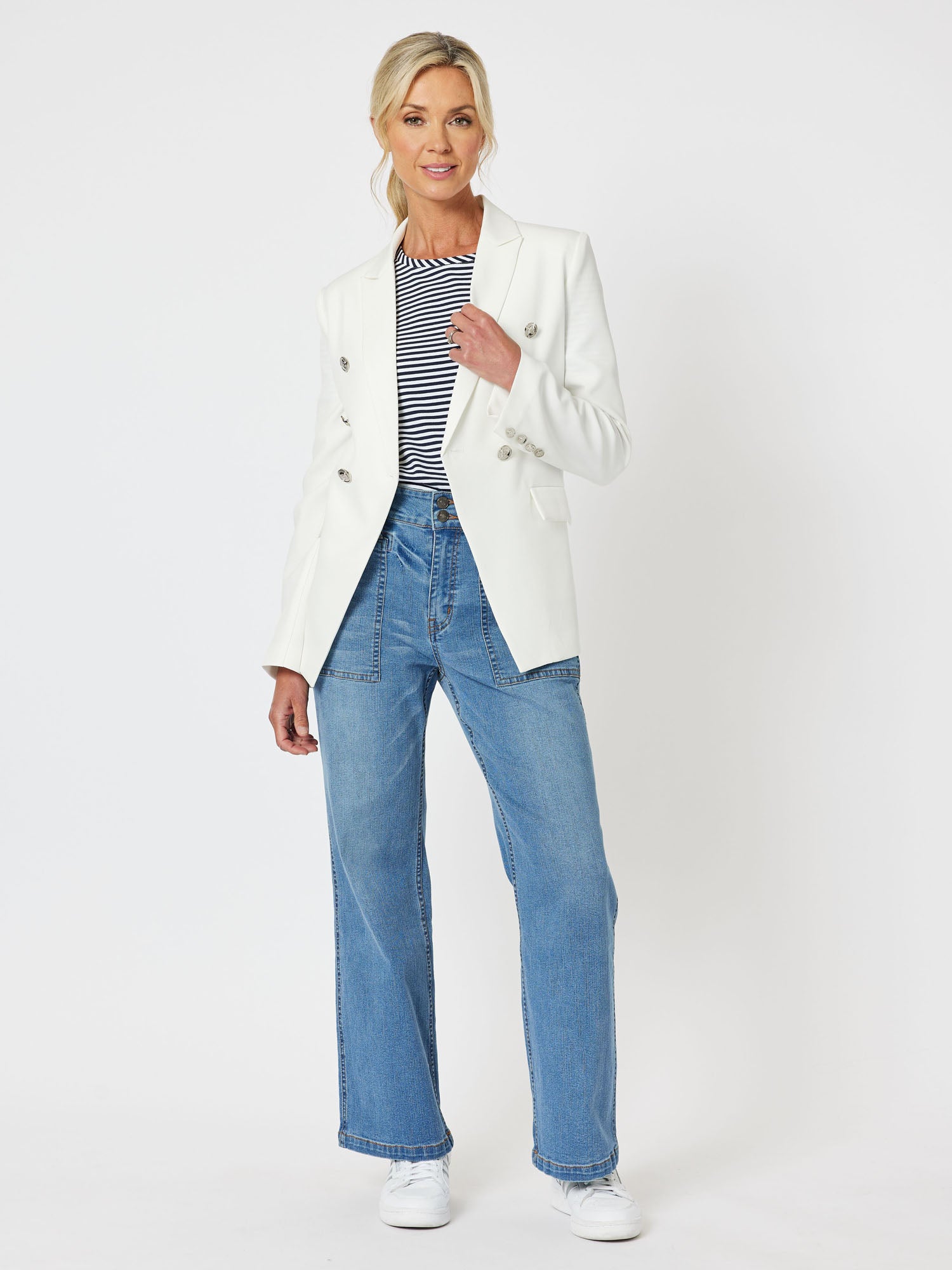 Lauren Double Breasted Blazer - Ivory