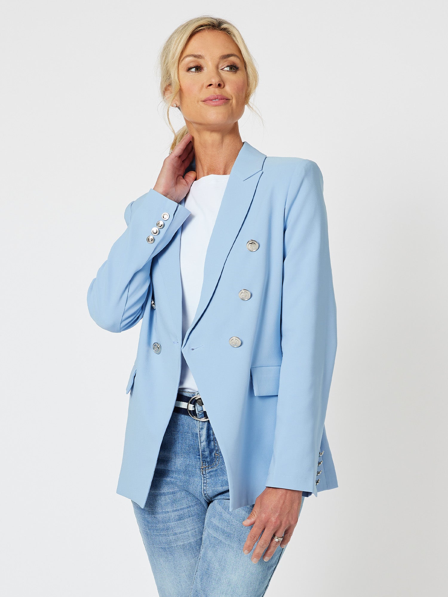 Lauren Double Breasted Blazer - Powder
