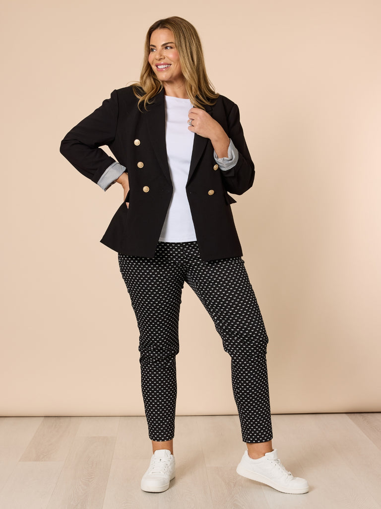 Lauren Double Breasted Blazer - Black rco&co