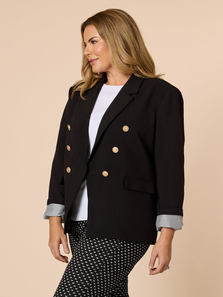Lauren Double Breasted Blazer - Black rco&co