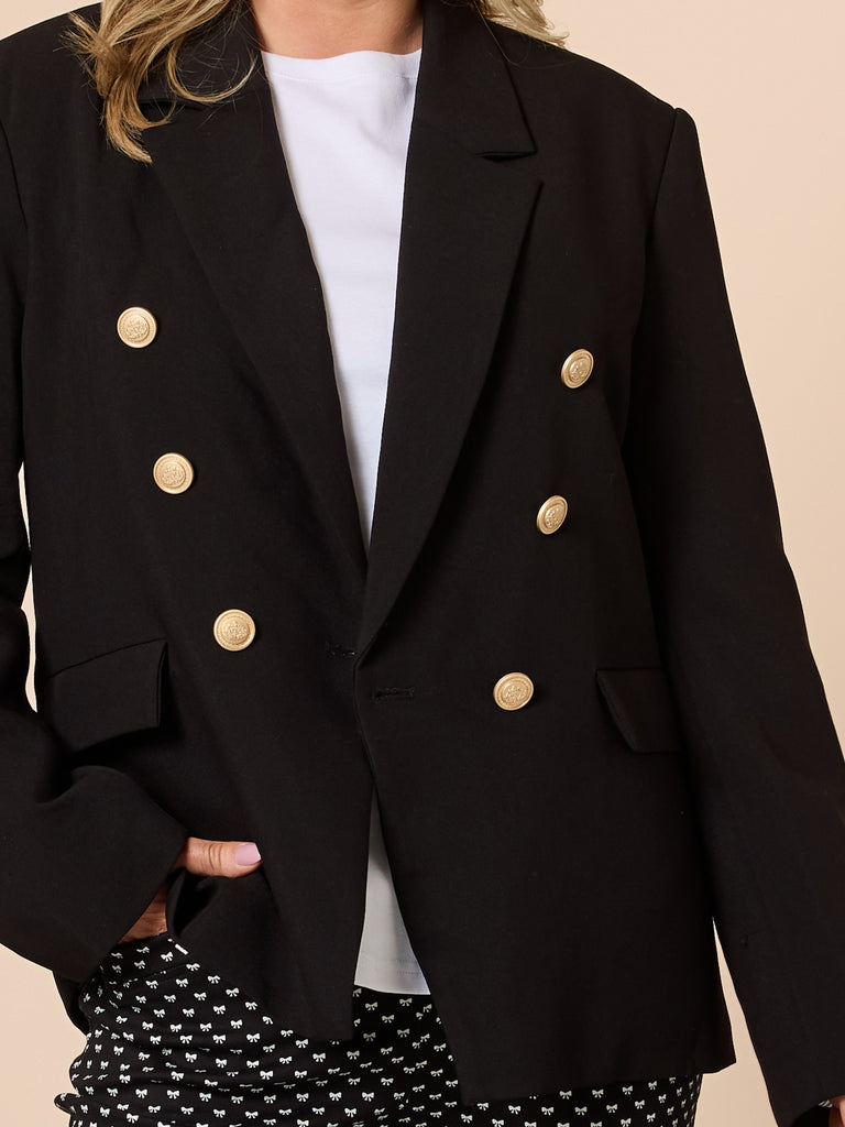 Lauren Double Breasted Blazer - Black rco&co