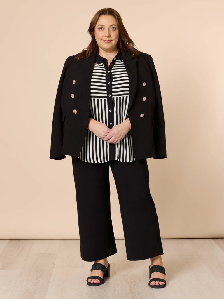 Kimmy Ponte Wide Leg Pant - Black