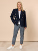 Alexis Gingham Print Pant - Navy rc&co