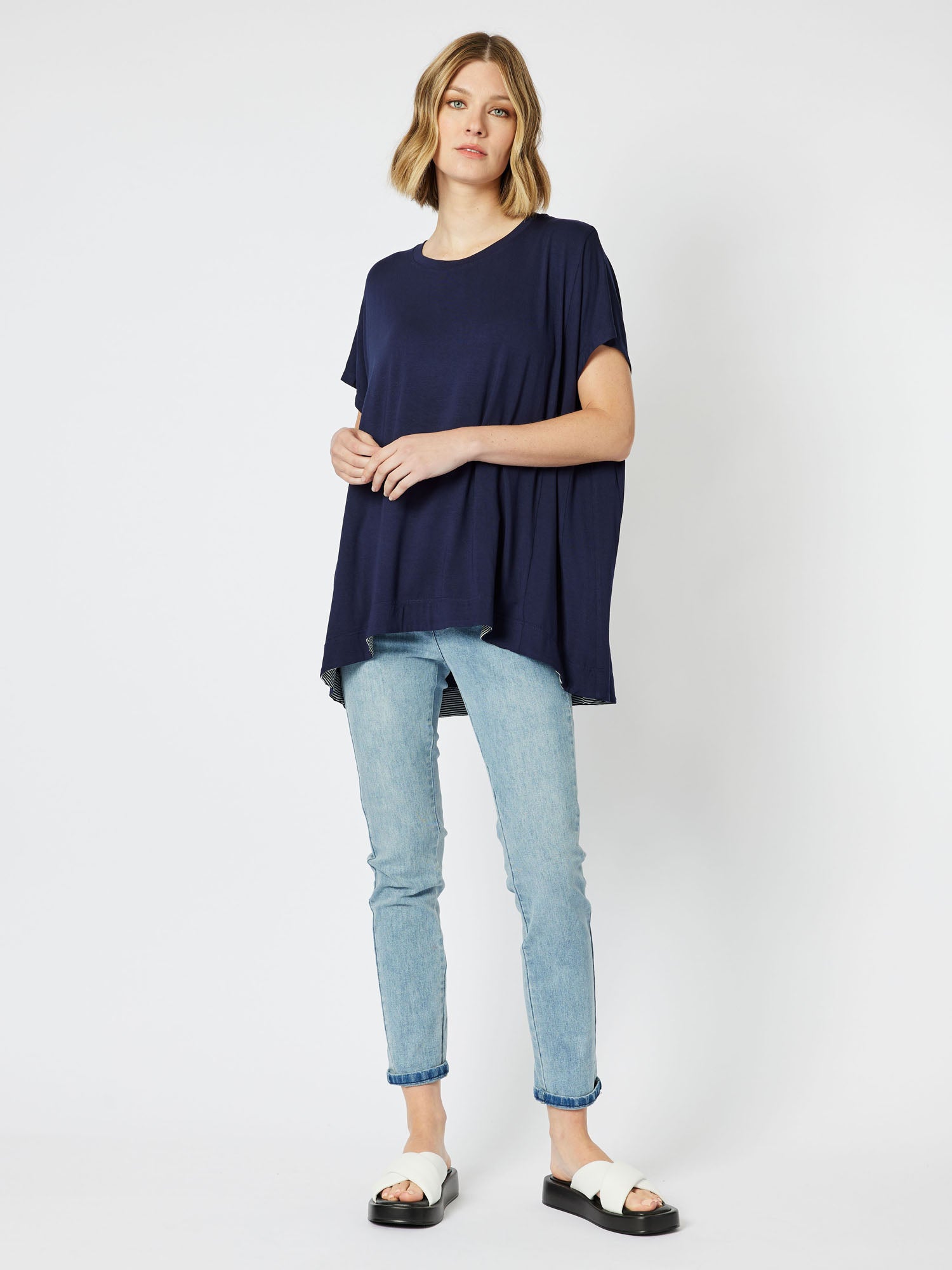 Serene A-Line T-Shirt - Navy