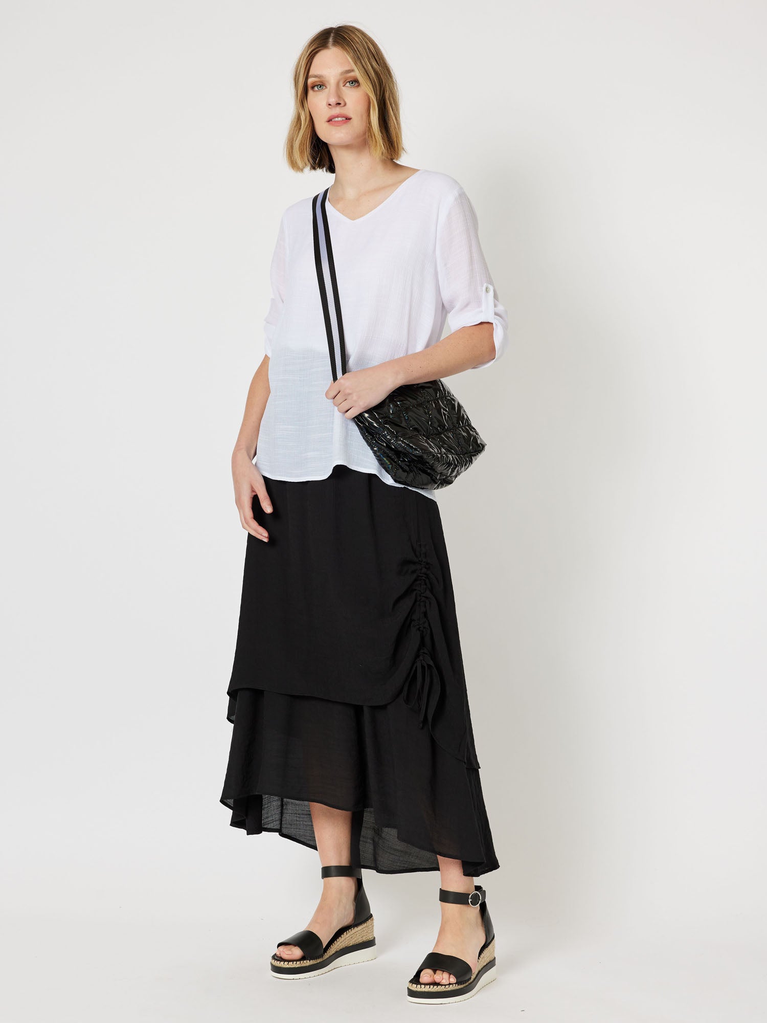 Atlantis V-Neck Layered Top - White