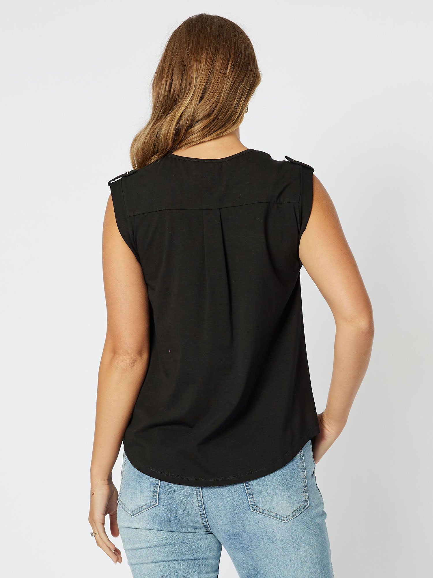 Alison Sleeveless Top - Black