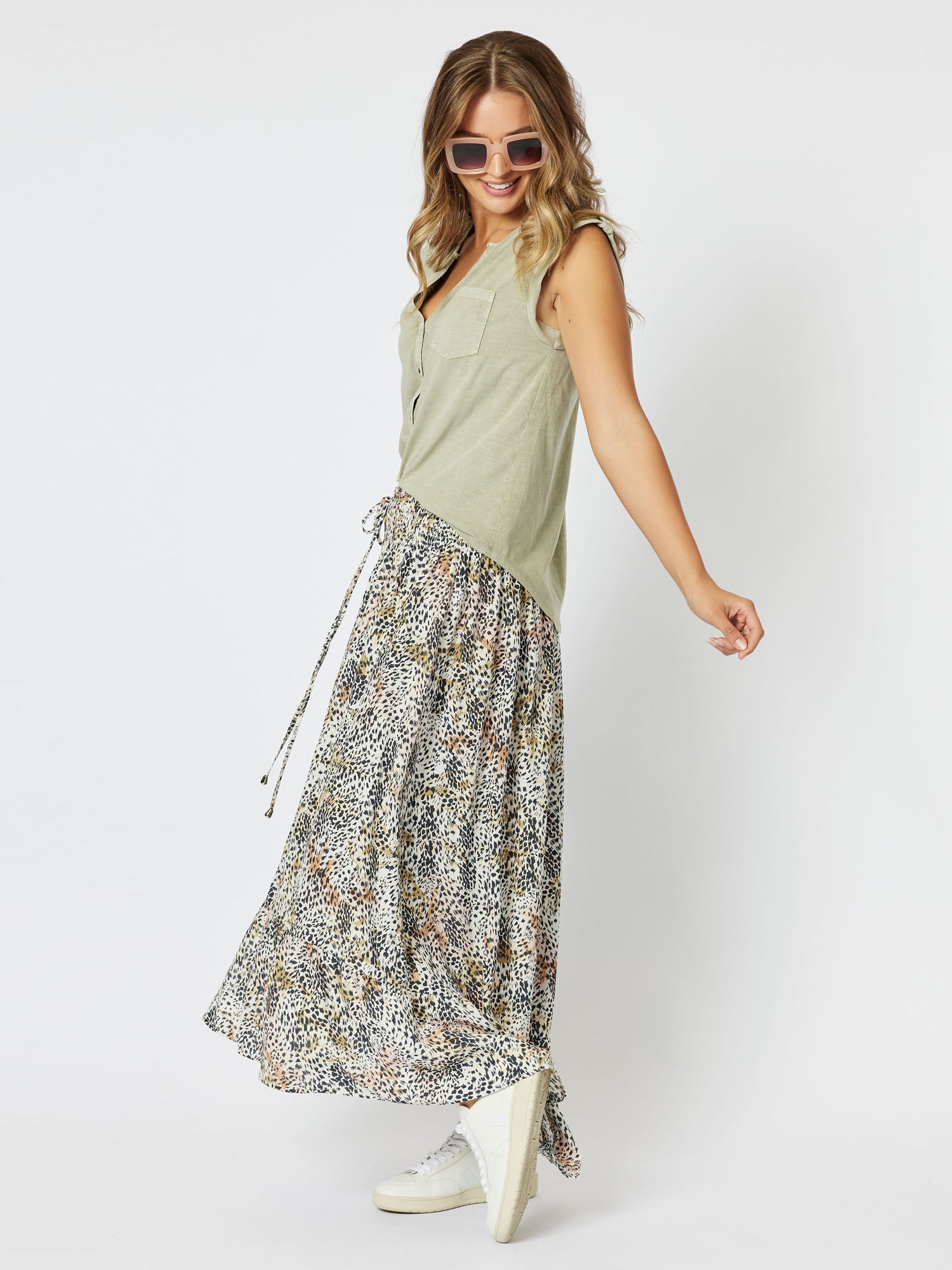 Alison Sleeveless Top - Khaki