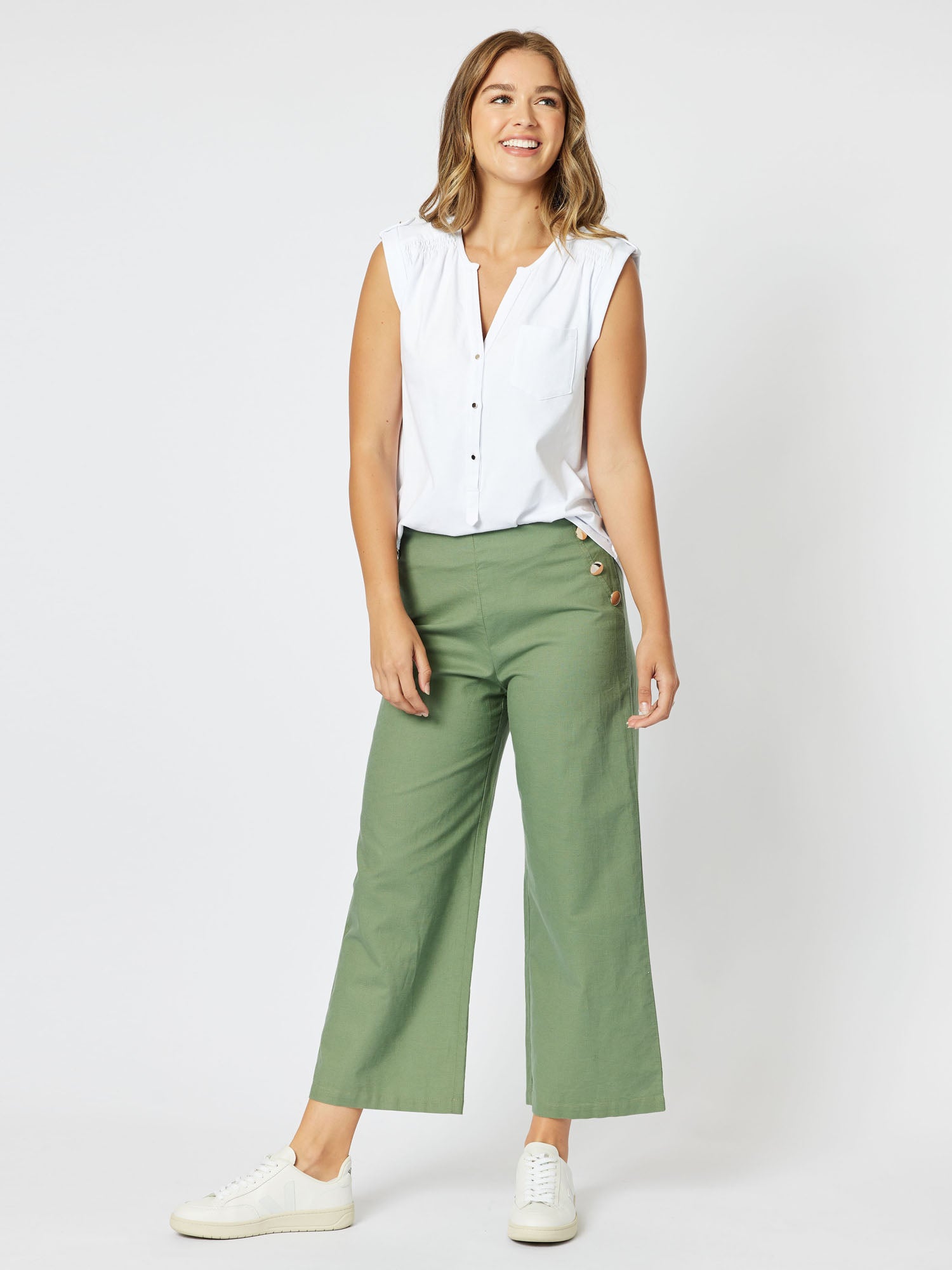 Alison Sleeveless Top - White