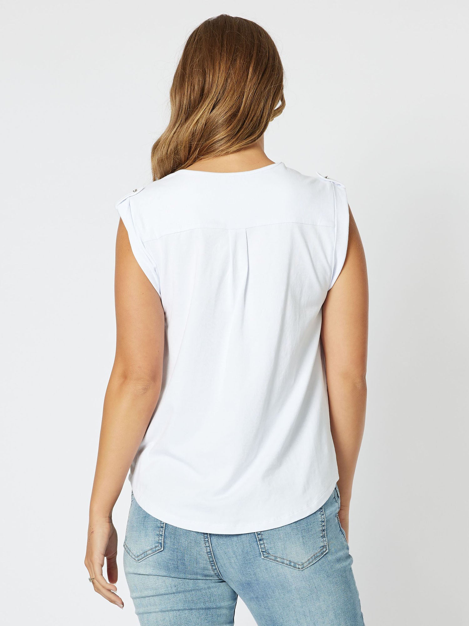Alison Sleeveless Top - White