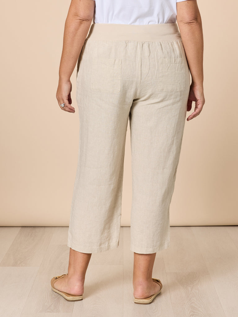 Lara Linen Wide Leg Pant - Natural RC&CO