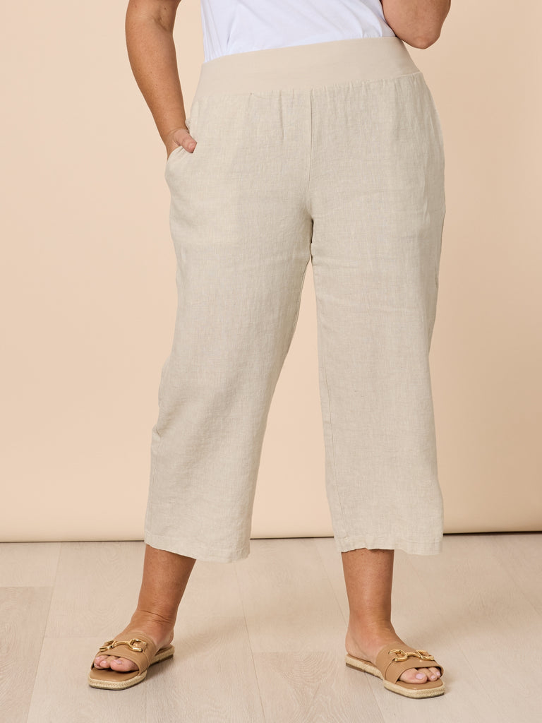 Lara Linen Wide Leg Pant - Natural RC&CO