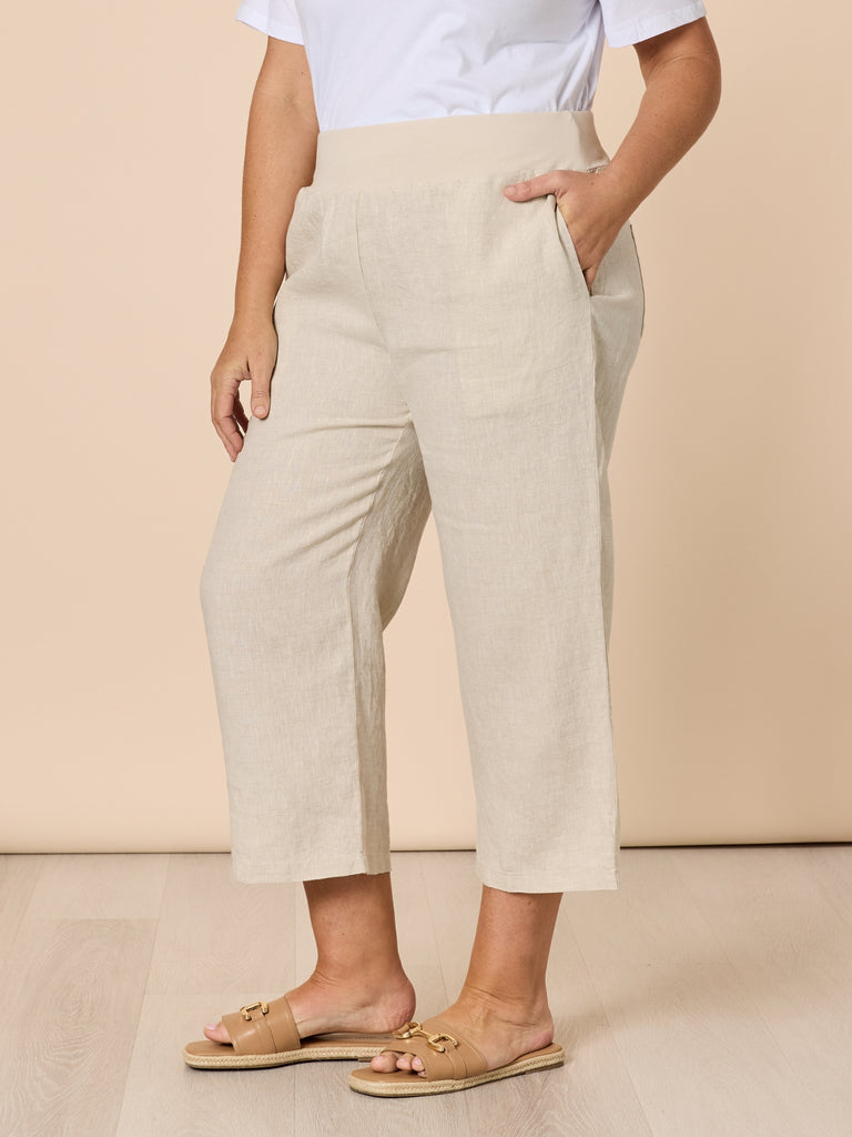 Lara Linen Wide Leg Pant - Natural RC&CO